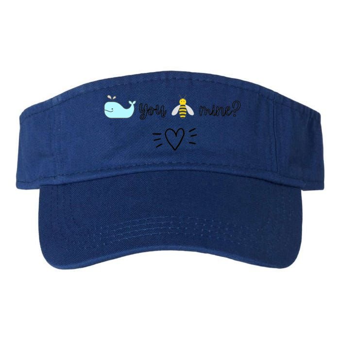 Whale You Bee Mine Will You Be Mine Valentine's Day Cute Gift Valucap Bio-Washed Visor