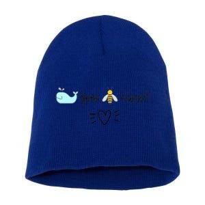 Whale You Bee Mine Will You Be Mine Valentine's Day Cute Gift Short Acrylic Beanie