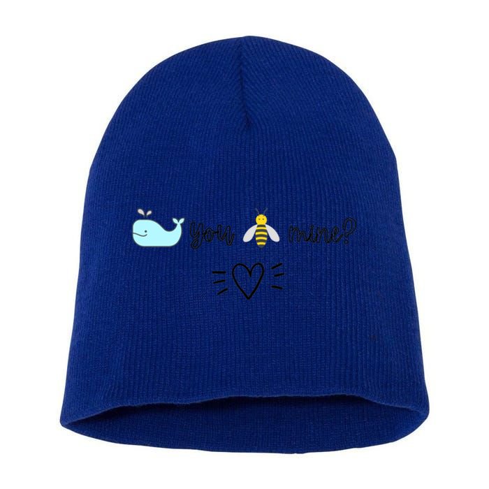 Whale You Bee Mine Will You Be Mine Valentine's Day Cute Gift Short Acrylic Beanie