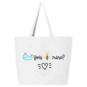 Whale You Bee Mine Will You Be Mine Valentine's Day Cute Gift 25L Jumbo Tote