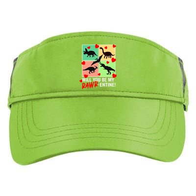 Will You Be My Rawrcute Giftentine Funny Valentines Day Dinosaur Cute Gift Adult Drive Performance Visor