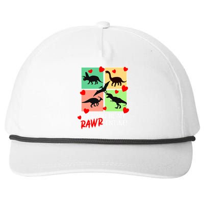 Will You Be My Rawrcute Giftentine Funny Valentines Day Dinosaur Cute Gift Snapback Five-Panel Rope Hat