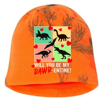 Will You Be My Rawrcute Giftentine Funny Valentines Day Dinosaur Cute Gift Kati - Camo Knit Beanie