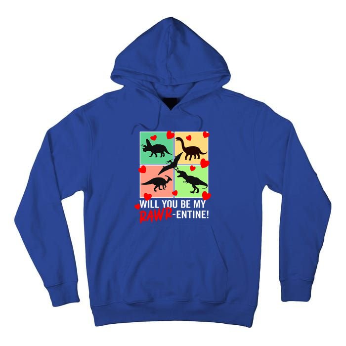 Will You Be My Rawrcute Giftentine Funny Valentines Day Dinosaur Cute Gift Tall Hoodie