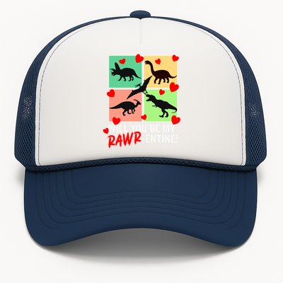 Will You Be My Rawrcute Giftentine Funny Valentines Day Dinosaur Cute Gift Trucker Hat