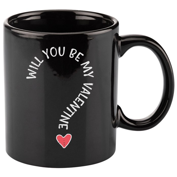 Will You Be My Valentine Cute Valentines Day 11oz C Handle Ceramic Mug