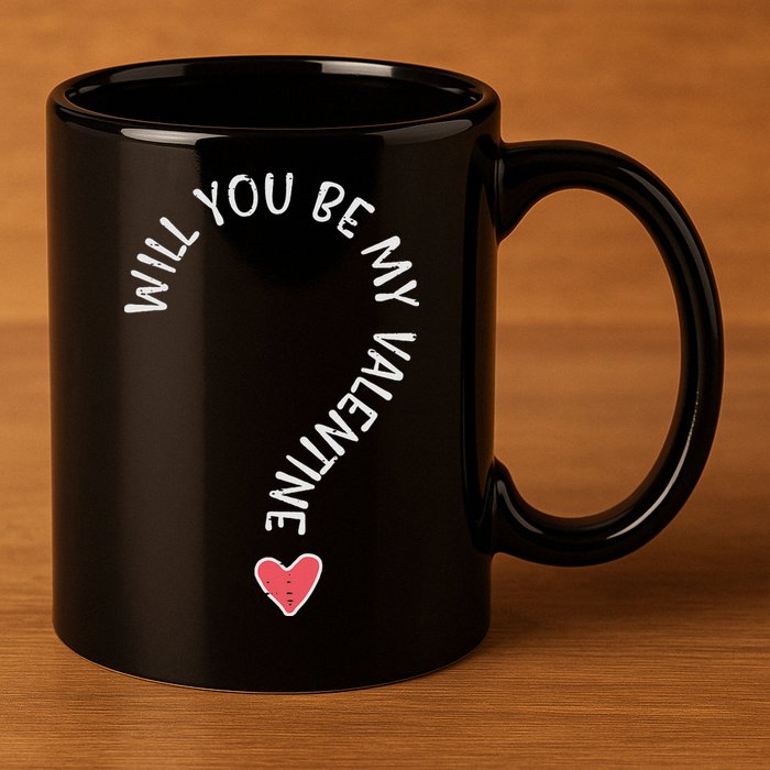 Will You Be My Valentine Cute Valentines Day 11oz C Handle Ceramic Mug