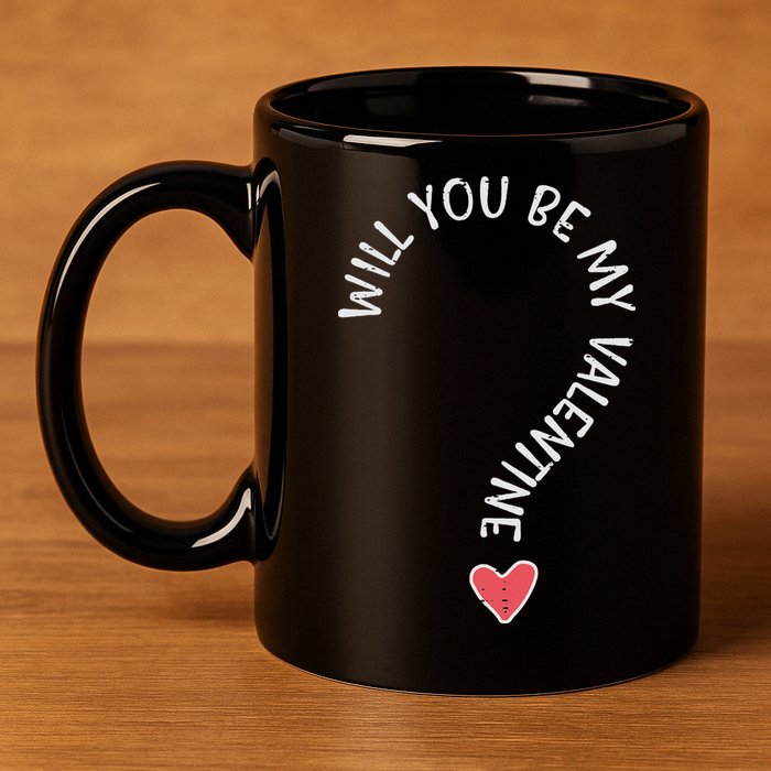 Will You Be My Valentine Cute Valentines Day 11oz C Handle Ceramic Mug