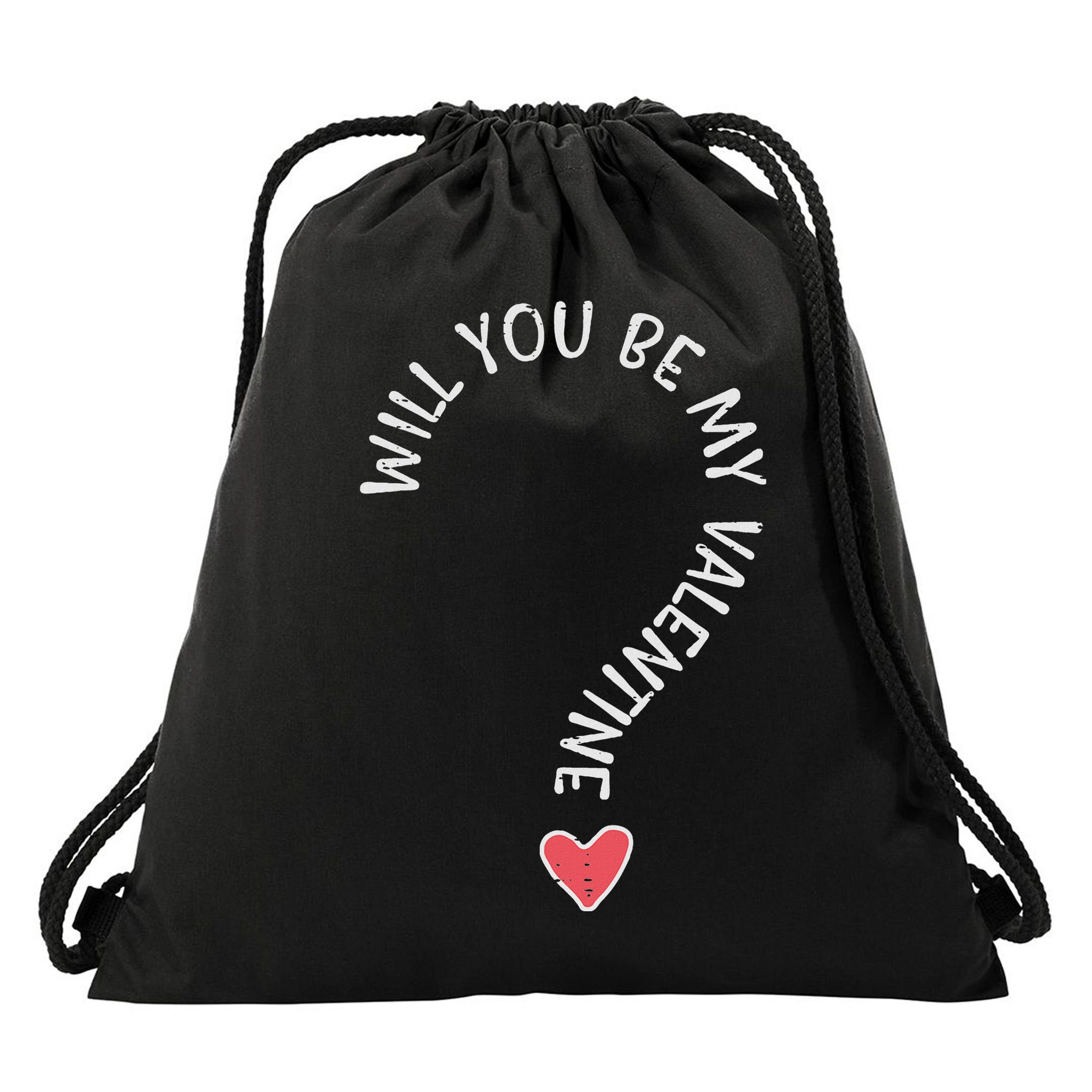 Will You Be My Valentine Cute Valentines Day Drawstring Bag