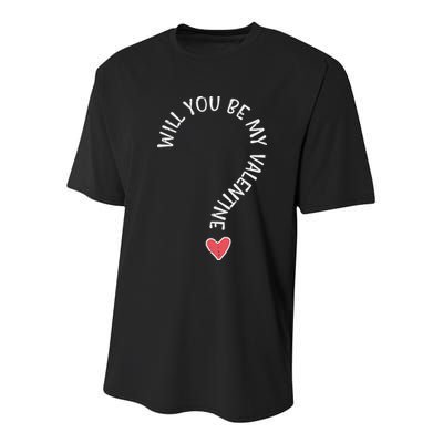 Will You Be My Valentine Cute Valentines Day Youth Performance Sprint T-Shirt