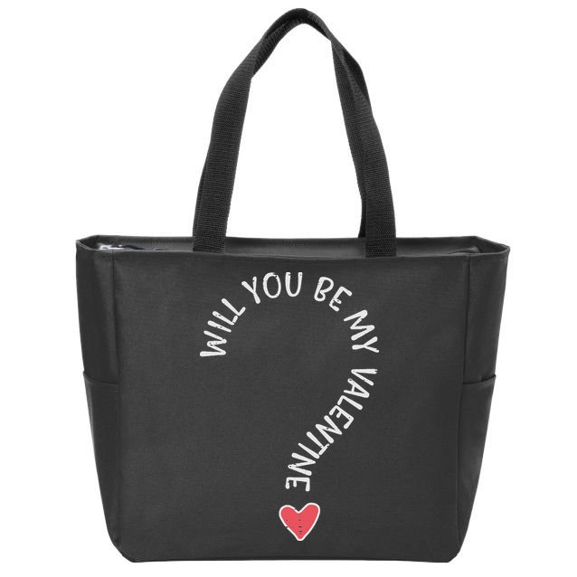 Will You Be My Valentine Cute Valentines Day Zip Tote Bag