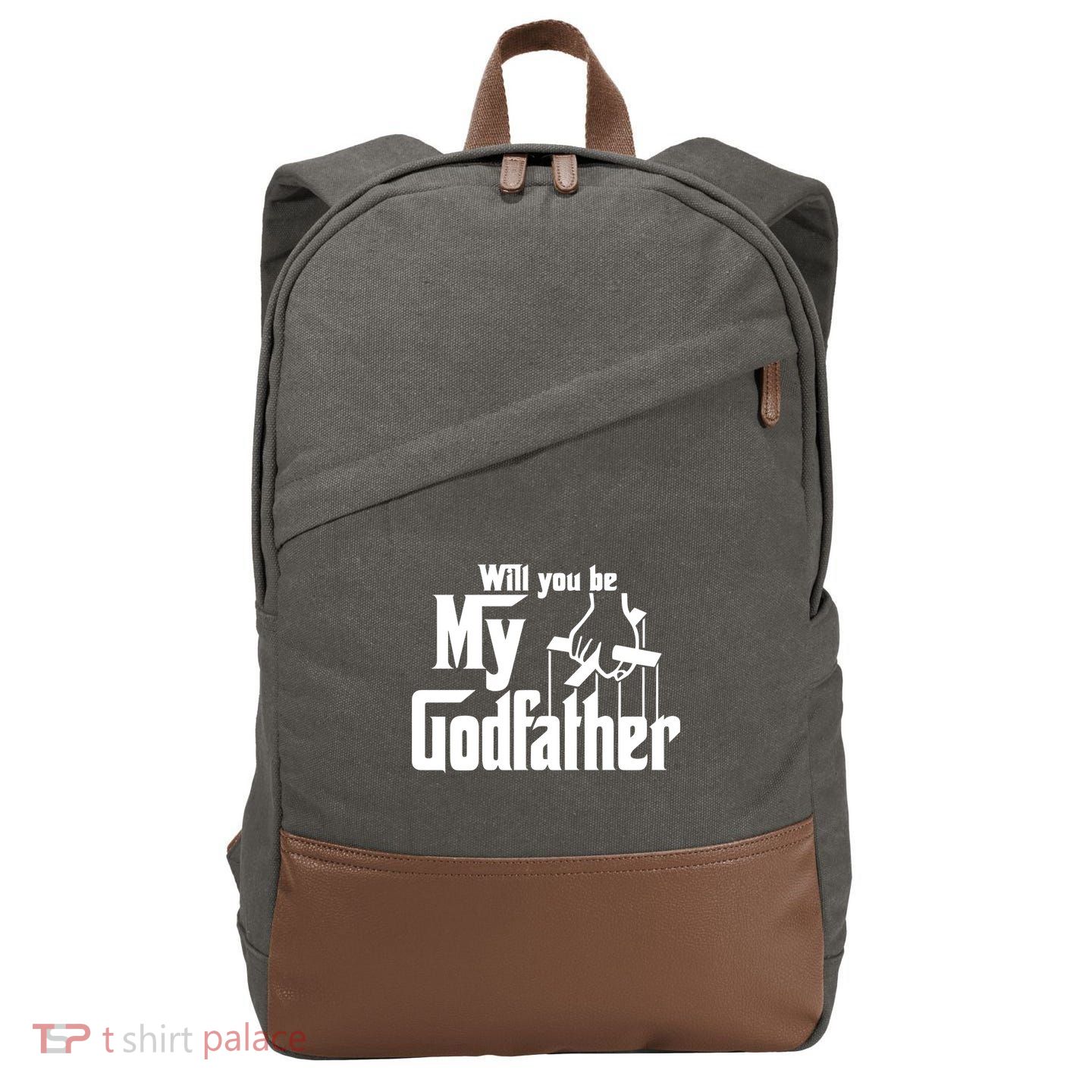 Will You Be My Godfather Cotton Canvas Backpack