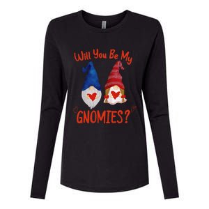 Will You Be My Gnomies Pink And Red Valentines Day Gift Womens Cotton Relaxed Long Sleeve T-Shirt