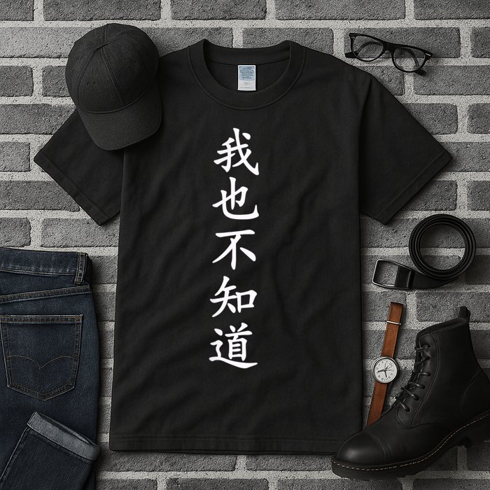 Wo Ye Bu Zhi Dao Chinese Characters Tall T-Shirt