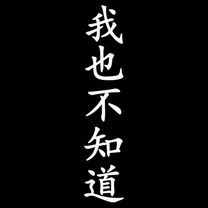 Wo Ye Bu Zhi Dao Chinese Characters Drawstring Bag