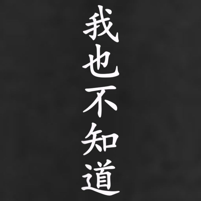 Wo Ye Bu Zhi Dao Chinese Characters 25L Jumbo Tote