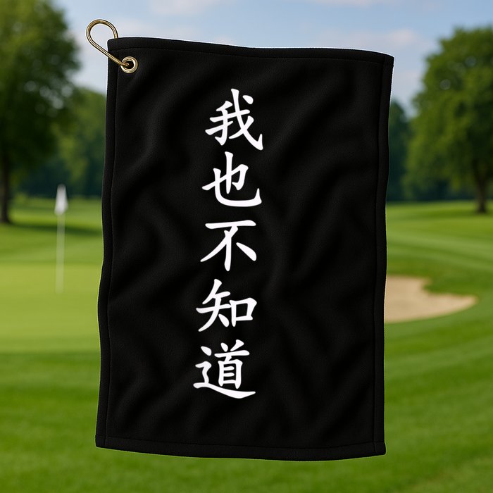 Wo Ye Bu Zhi Dao Chinese Characters Golf Towel
