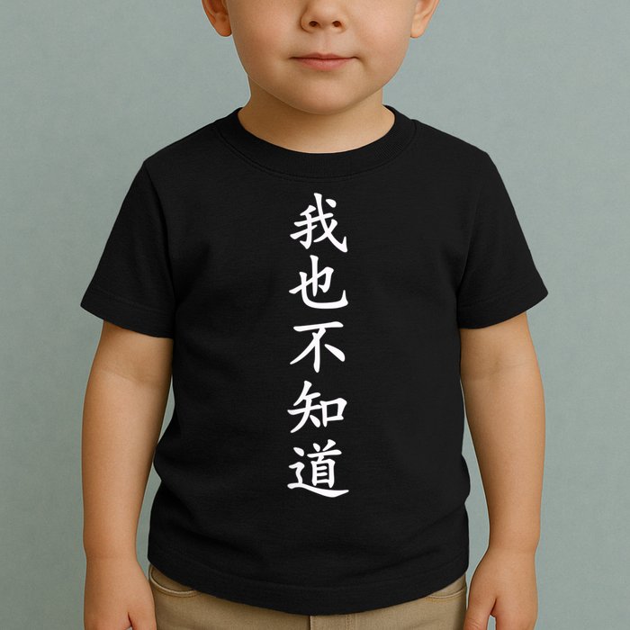 Wo Ye Bu Zhi Dao Chinese Characters Toddler T-Shirt