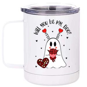 Will You Be My Boo Ghost Funny Boujee Valentines Day Gift 12 oz Stainless Steel Tumbler Cup