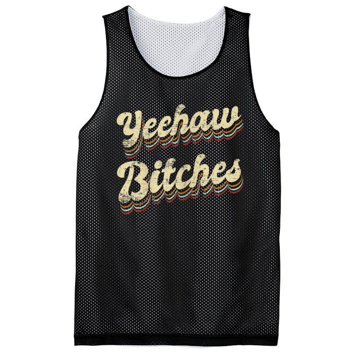 Womens Yeehaw Bitches Country Music Western Wear Cowgirl Woman Mesh Reversible Basketball Jersey Tank