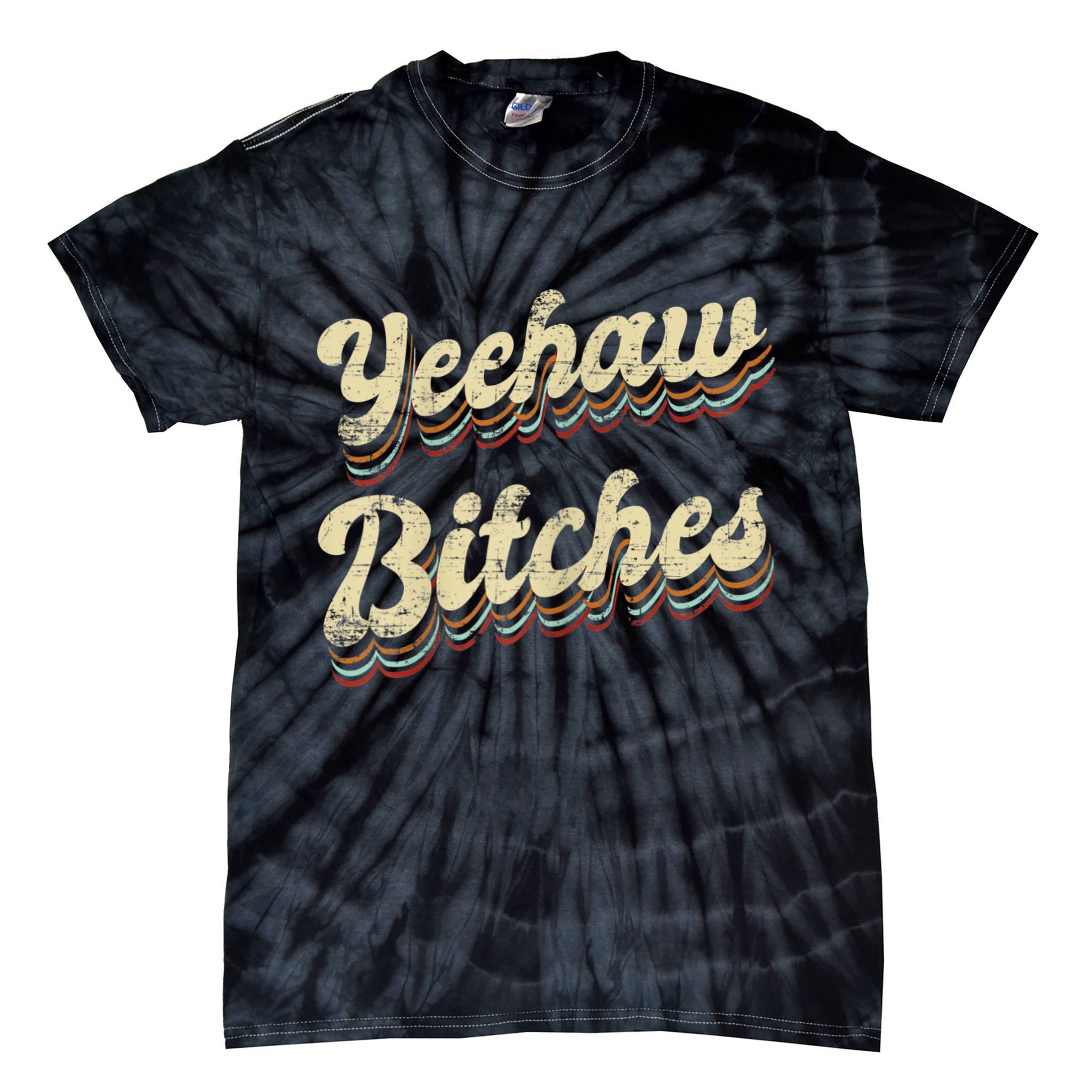 Womens Yeehaw Bitches Country Music Western Wear Cowgirl Woman Tie-Dye T-Shirt