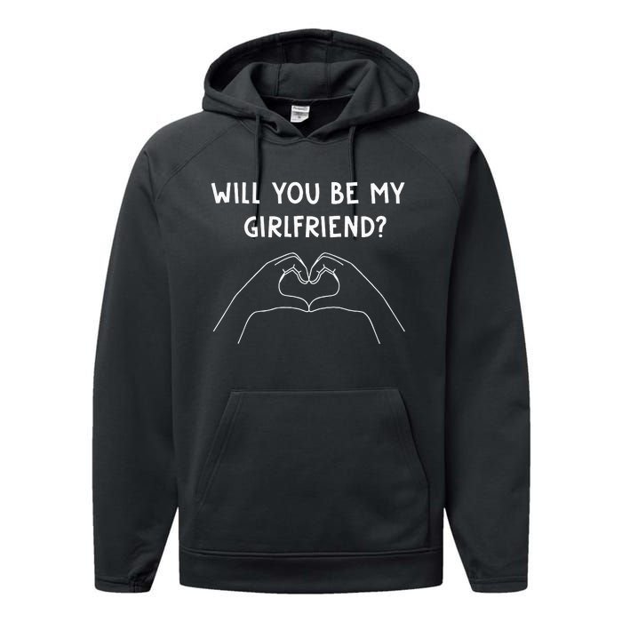 Will You Be My Girlfriend I Love I Relationship I Valentine Performance Fleece Hoodie