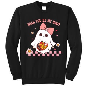 Will You Be My Boo ValentineS Day Tall Sweatshirt