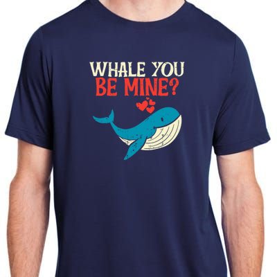 Whale You Be Mine Funny Orca Valentines Day Pun Adult ChromaSoft Performance T-Shirt