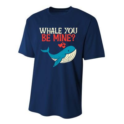 Whale You Be Mine Funny Orca Valentines Day Pun Performance Sprint T-Shirt