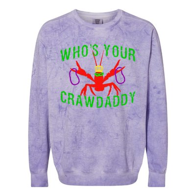 Who's Your Crawdaddy Funny Mardi Gras Crawfish Beads Great Gift Colorblast Crewneck Sweatshirt