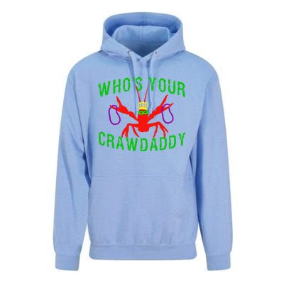 Who's Your Crawdaddy Funny Mardi Gras Crawfish Beads Great Gift Unisex Surf Hoodie