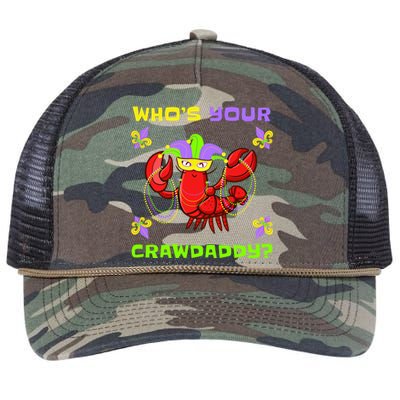 Who's Your Crawdaddy Funny Mardi Gras Cool Gift Retro Rope Trucker Hat Cap