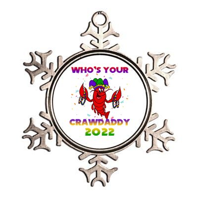 Whos Your Crawdaddy Crawfish Flag Mardi Gras Gift Metallic Star Ornament