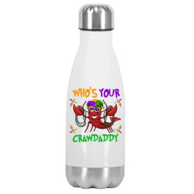 Who's Your Crawdaddy Mardi Gras Parade 2020 Gift Stainless Steel Insulated Water Bottle