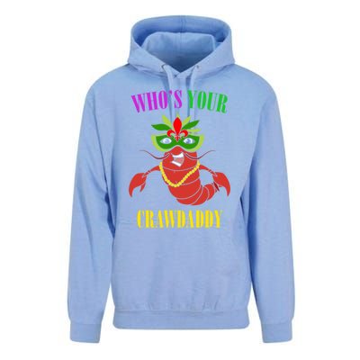 Whos Your Crawdaddy Crawfish Jester Beads Funny Mardi Gras Gift Unisex Surf Hoodie