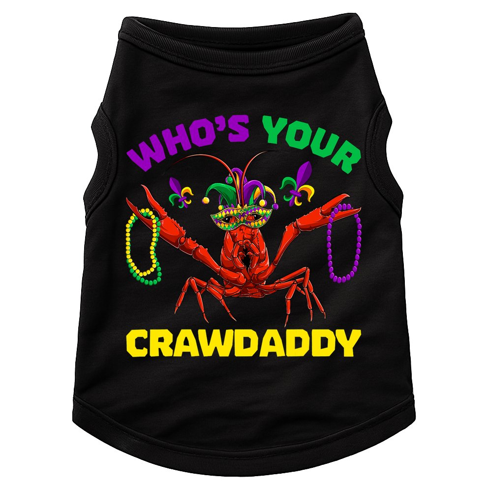 Whos Your Crawdaddy Crawfish Jester Beads Funny Mardi Gras Meaningful Gift Doggie Tank