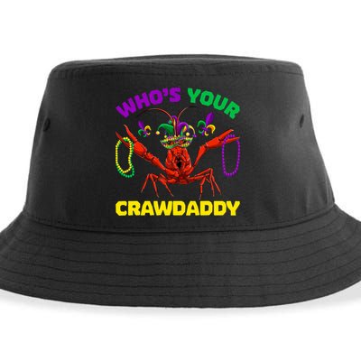 Whos Your Crawdaddy Crawfish Jester Beads Funny Mardi Gras Meaningful Gift Sustainable Bucket Hat