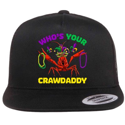 Whos Your Crawdaddy Crawfish Jester Beads Funny Mardi Gras Meaningful Gift Flatbill Hat