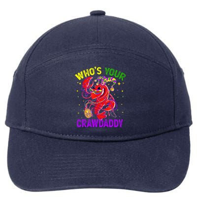 Whos Your Crawdaddy Crawfish Jester Beads Funny Mardi Gras Gift 7-Panel Snapback Hat