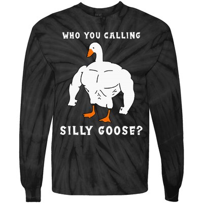 Who You Calling Silly Goose Funny Gym Meme Tie-Dye Long Sleeve Shirt