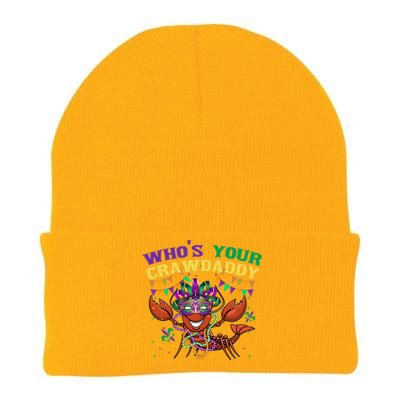 Whos Your Crawdaddy Crawfish Jester Beads Funny Mardi Gras Cute Gift Knit Cap Winter Beanie