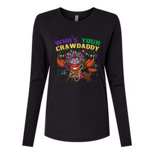 Whos Your Crawdaddy Crawfish Jester Beads Funny Mardi Gras Cute Gift Womens Cotton Relaxed Long Sleeve T-Shirt