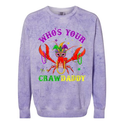 Whos Your Crawdaddy Crawfish Jester Beads Mardi Gras Funny Gift Colorblast Crewneck Sweatshirt