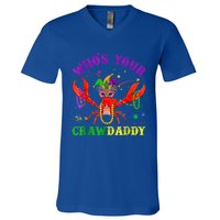 Whos Your Crawdaddy Crawfish Jester Beads Mardi Gras Funny Gift V-Neck T-Shirt