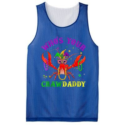 Whos Your Crawdaddy Crawfish Jester Beads Mardi Gras Funny Gift Mesh Reversible Basketball Jersey Tank