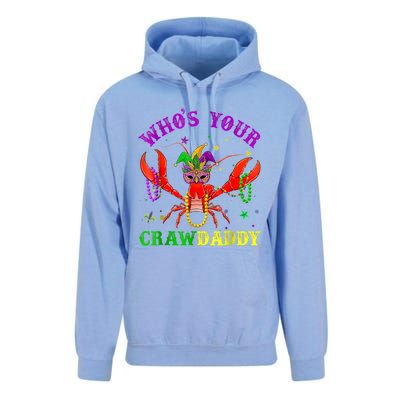 Whos Your Crawdaddy Crawfish Jester Beads Mardi Gras Funny Gift Unisex Surf Hoodie