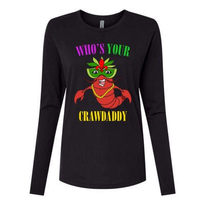 Whos Your Crawdaddy Crawfish Jester Beads Funny Mardi Gras Meaningful Gift Womens Cotton Relaxed Long Sleeve T-Shirt