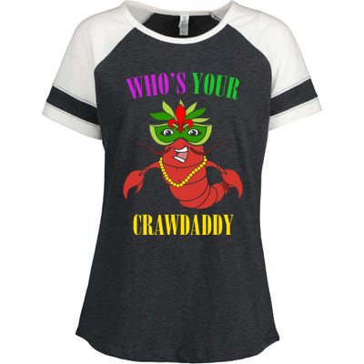 Whos Your Crawdaddy Crawfish Jester Beads Funny Mardi Gras Meaningful Gift Enza Ladies Jersey Colorblock Tee