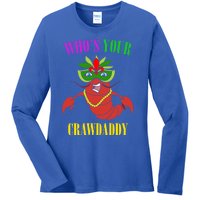 Whos Your Crawdaddy Crawfish Jester Beads Funny Mardi Gras Meaningful Gift Ladies Long Sleeve Shirt