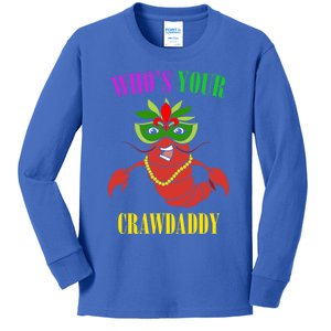 Whos Your Crawdaddy Crawfish Jester Beads Funny Mardi Gras Meaningful Gift Kids Long Sleeve Shirt